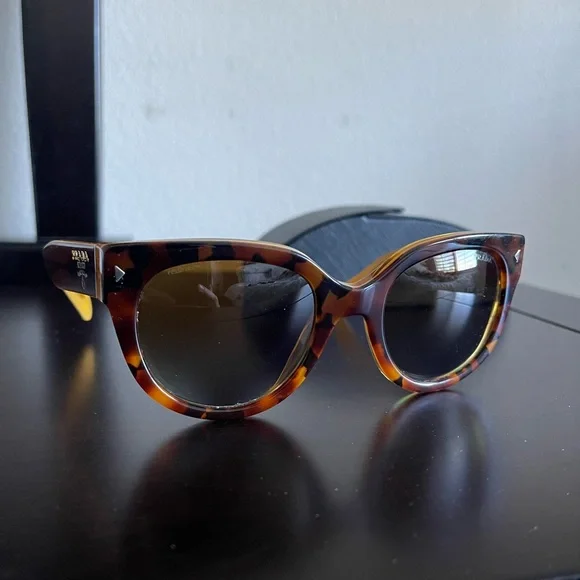 Prada Polarized Tortoise Cat Eye Sunglasses Sunglasses Prada PR 19ZS 2AU6S1 55-17 Tortoise main image 3